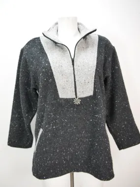 Geiser Trachtenpullover schwarz meliert toller Damen Norweger Pullover Gr.42
