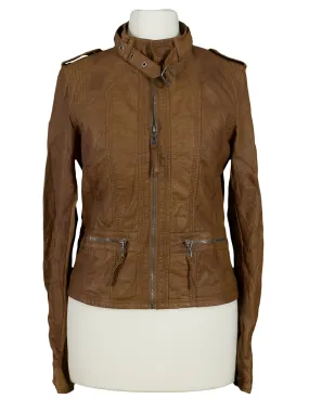 Jacke Lederoptik für Damen in  cognac von Softy