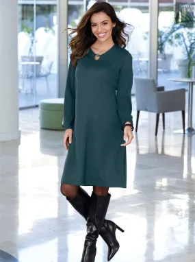 Jersey-Kleid in petrol