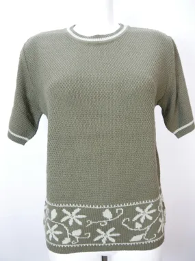 Schloß Staufen grün mit Strickmotiv Damen Pullover Trachtenpullover Gr.38/40
